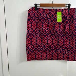 NEW Stylish Red and Blue Skirt From C Wonder Size 12